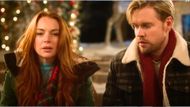 Lindsay Lohan & Chord Overstreet in Falling For Christmas | Image Via: YouTube/Netflix